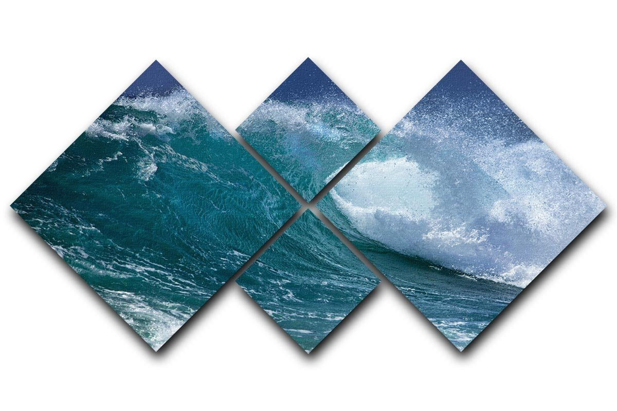 Ocean wave 4 Square Multi Panel Canvas  - Canvas Art Rocks - 1