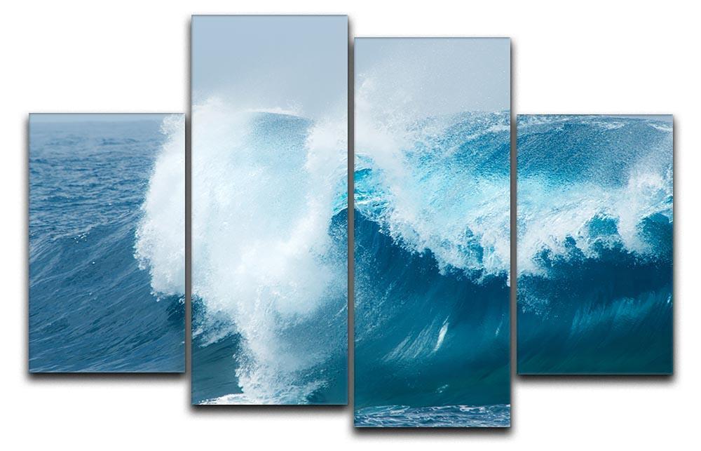 Ocean waves breaking natural 4 Split Panel Canvas  - Canvas Art Rocks - 1