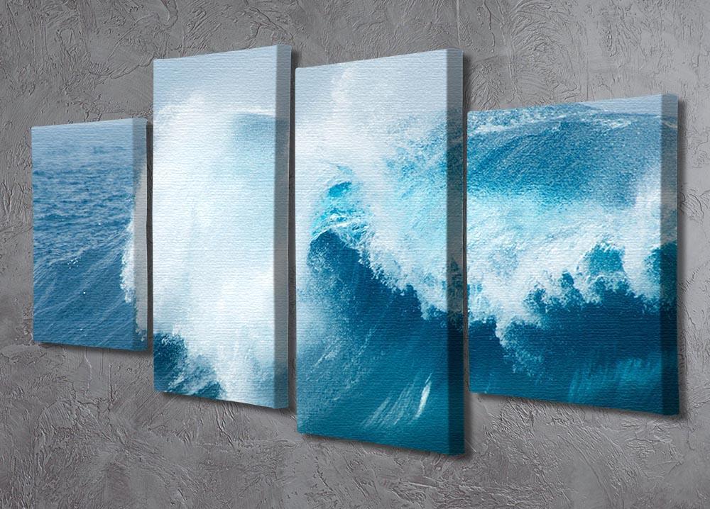 Ocean waves breaking natural 4 Split Panel Canvas  - Canvas Art Rocks - 2