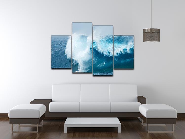 Ocean waves breaking natural 4 Split Panel Canvas  - Canvas Art Rocks - 3
