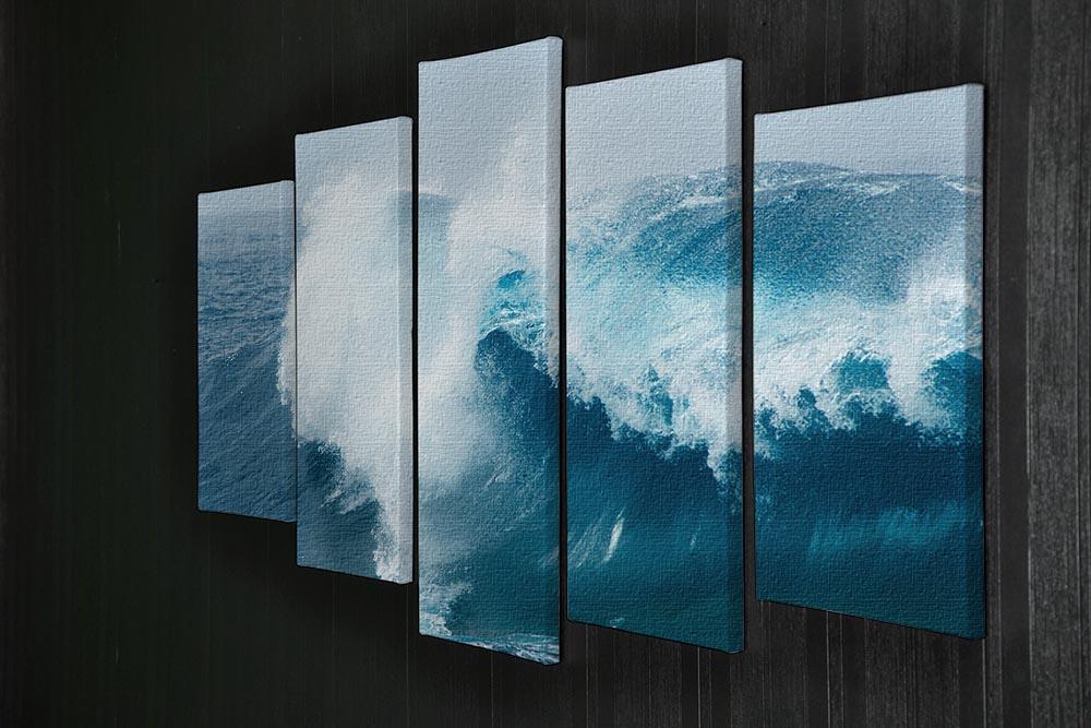 Ocean waves breaking natural 5 Split Panel Canvas  - Canvas Art Rocks - 2