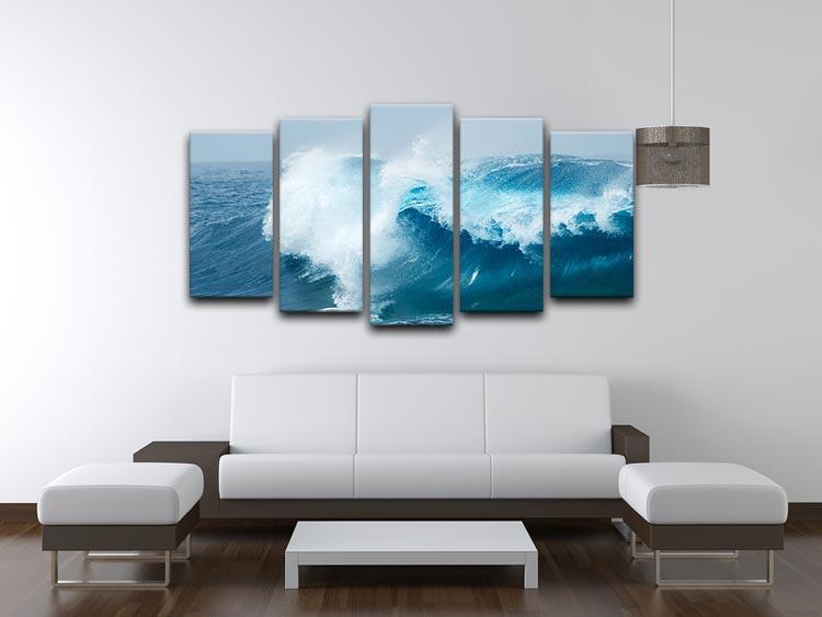 Ocean waves breaking natural 5 Split Panel Canvas  - Canvas Art Rocks - 3