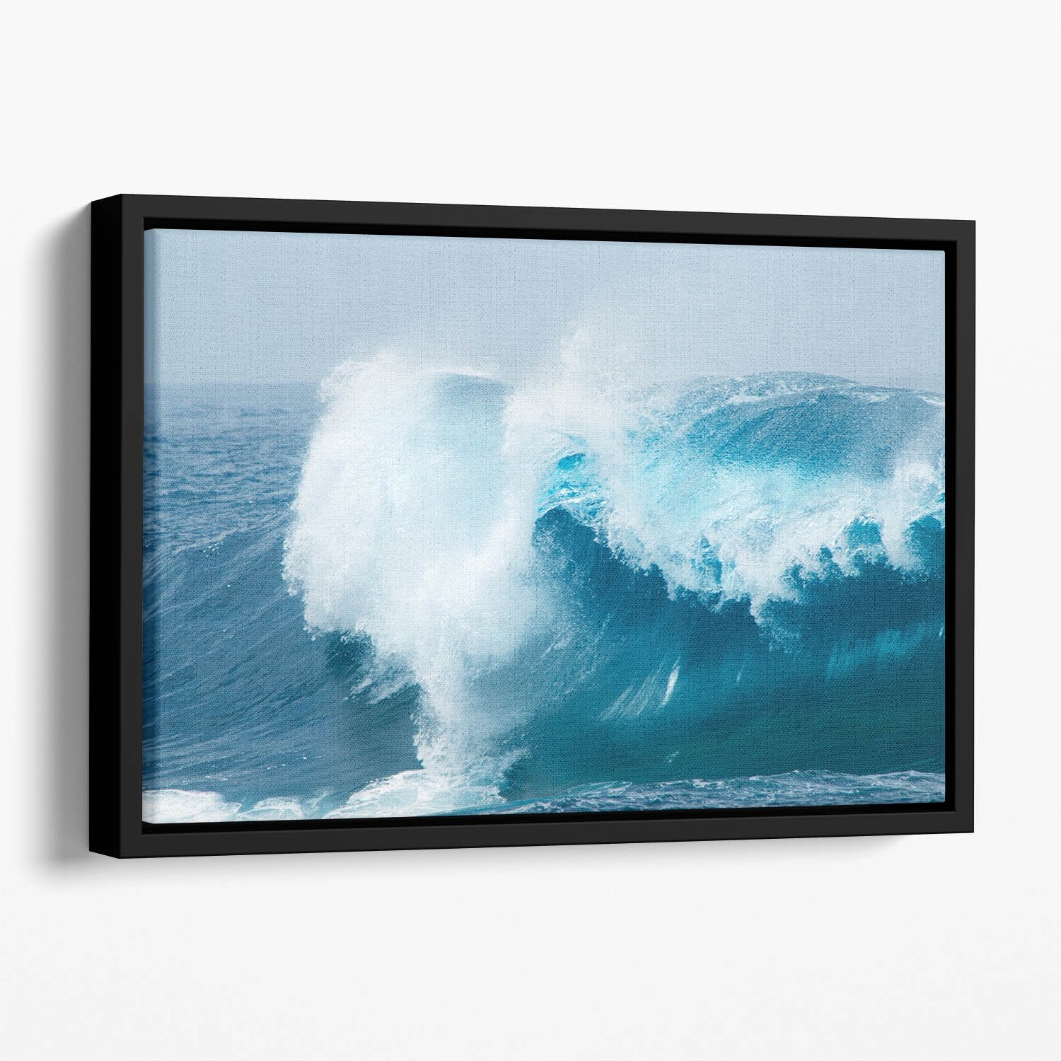 Ocean waves breaking natural Floating Framed Canvas