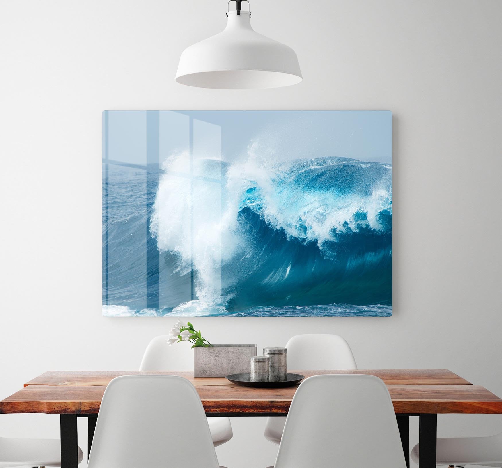 Ocean waves breaking natural HD Metal Print