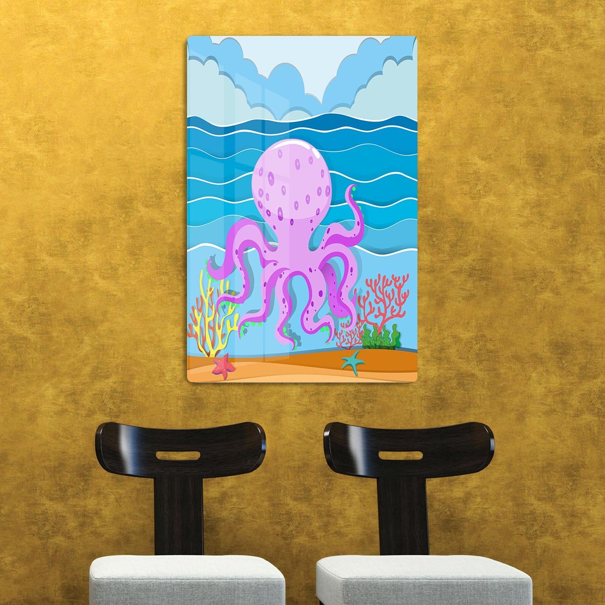 Octopus in the ocean HD Metal Print - Canvas Art Rocks - 2