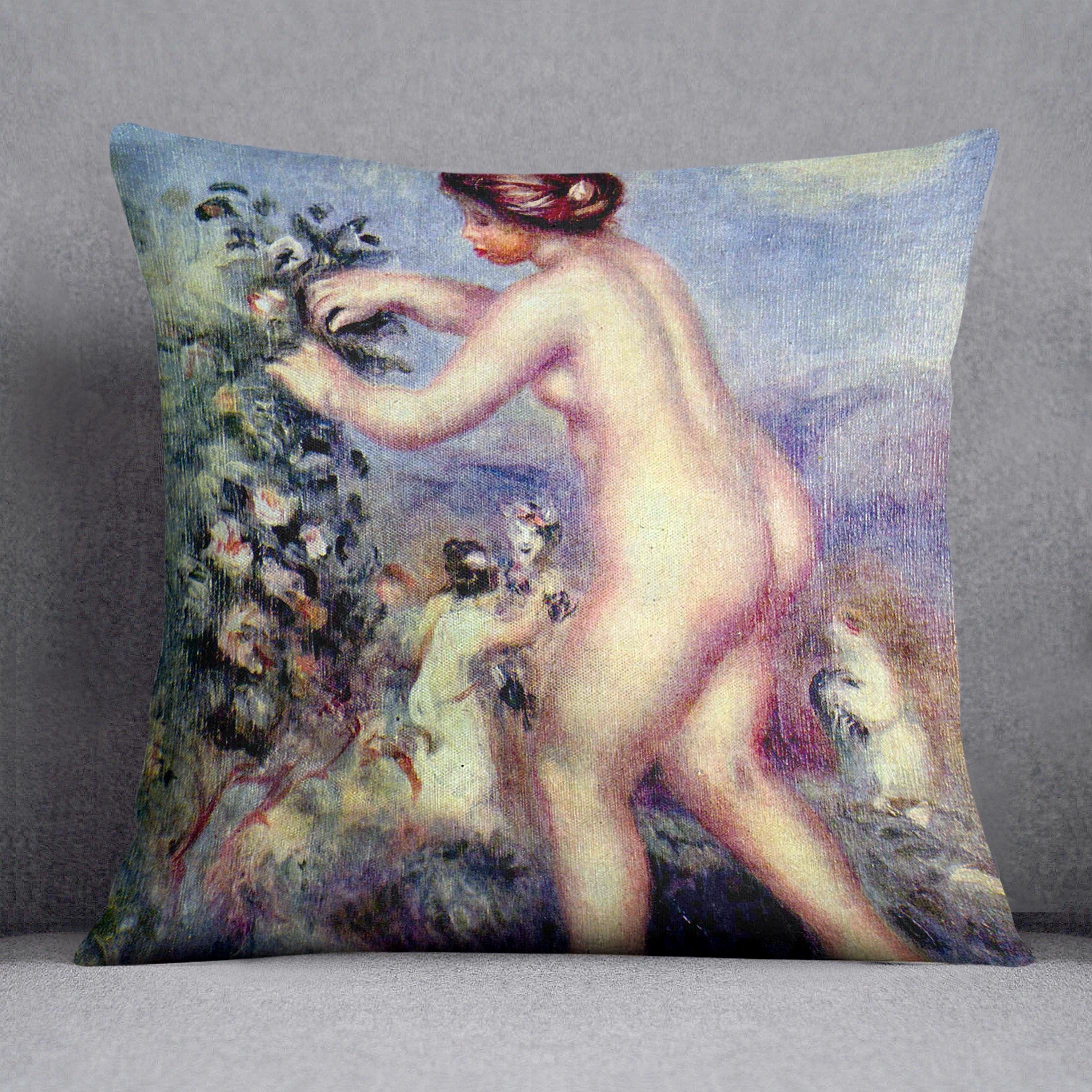 Ode to flower after Anakreon by Renoir Throw Pillow