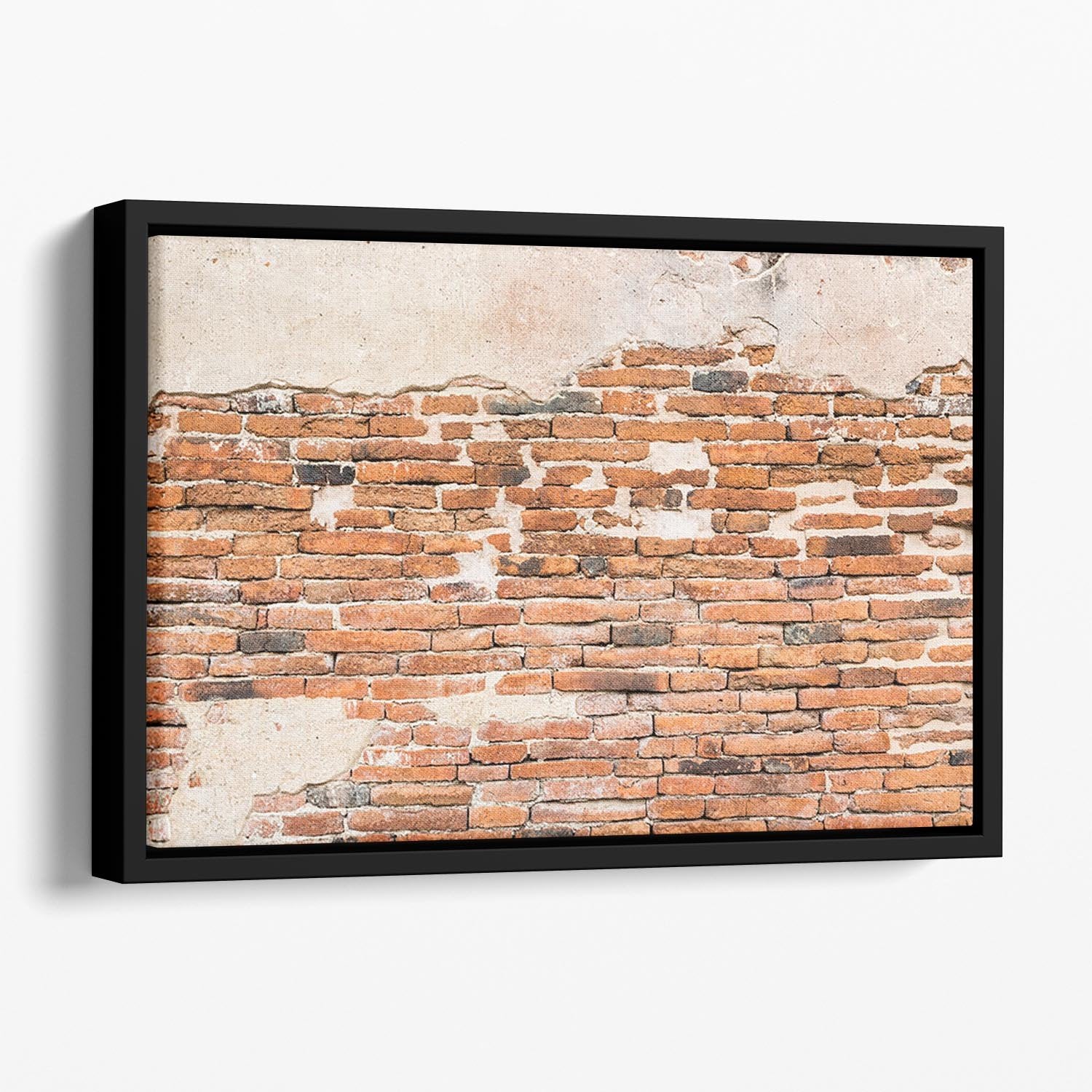 Old brick wall texture Floating Framed Canvas - Canvas Art Rocks - 1
