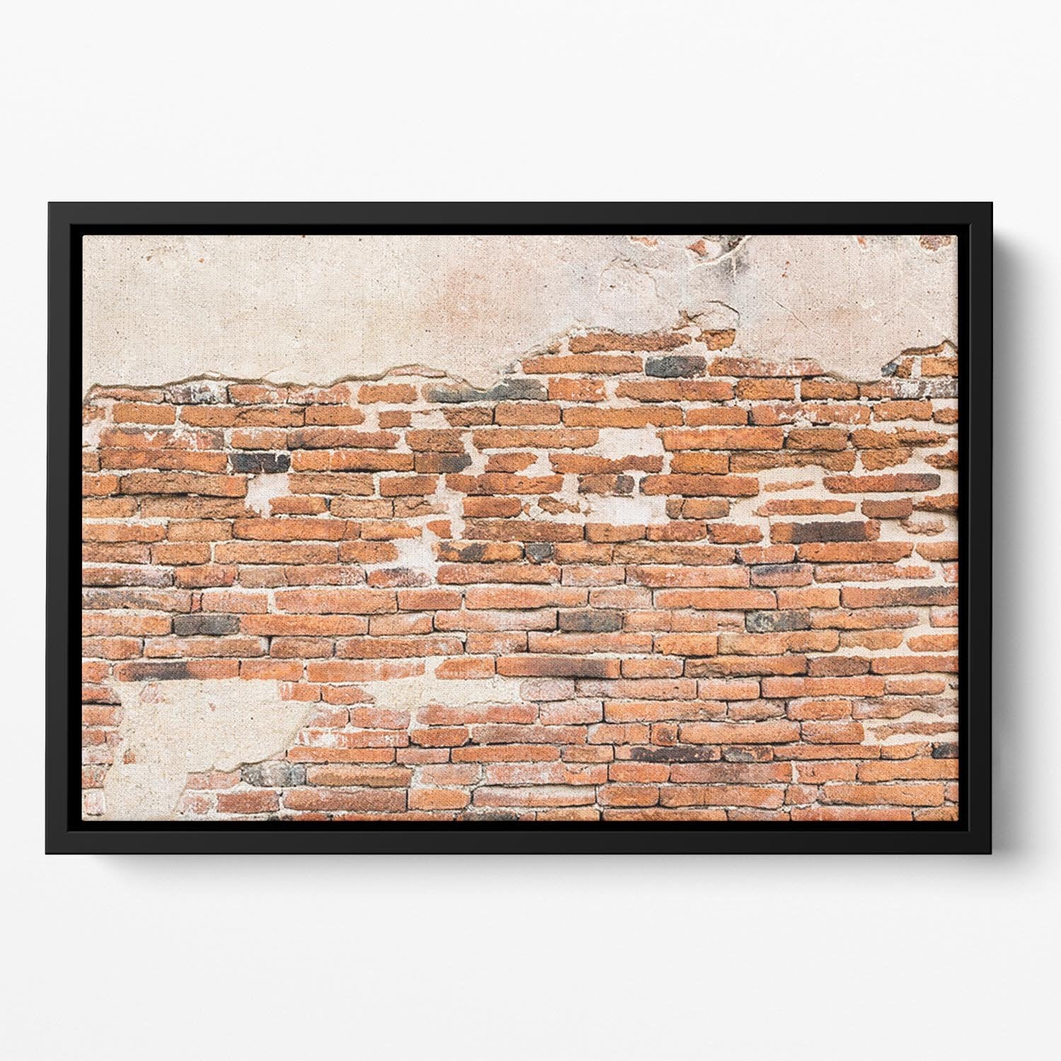 Old brick wall texture Floating Framed Canvas - Canvas Art Rocks - 2