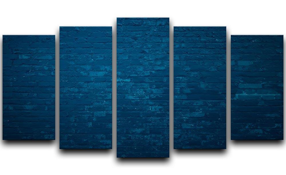 Old dark blue 5 Split Panel Canvas - Canvas Art Rocks - 1