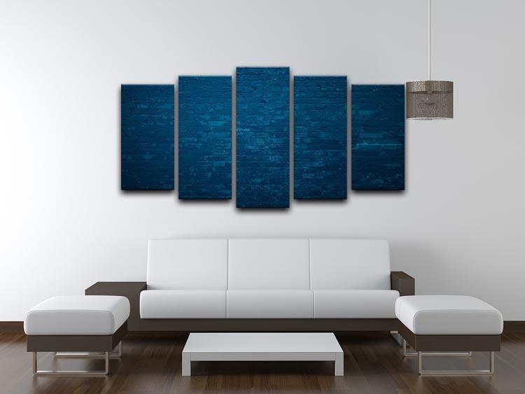Old dark blue 5 Split Panel Canvas - Canvas Art Rocks - 3