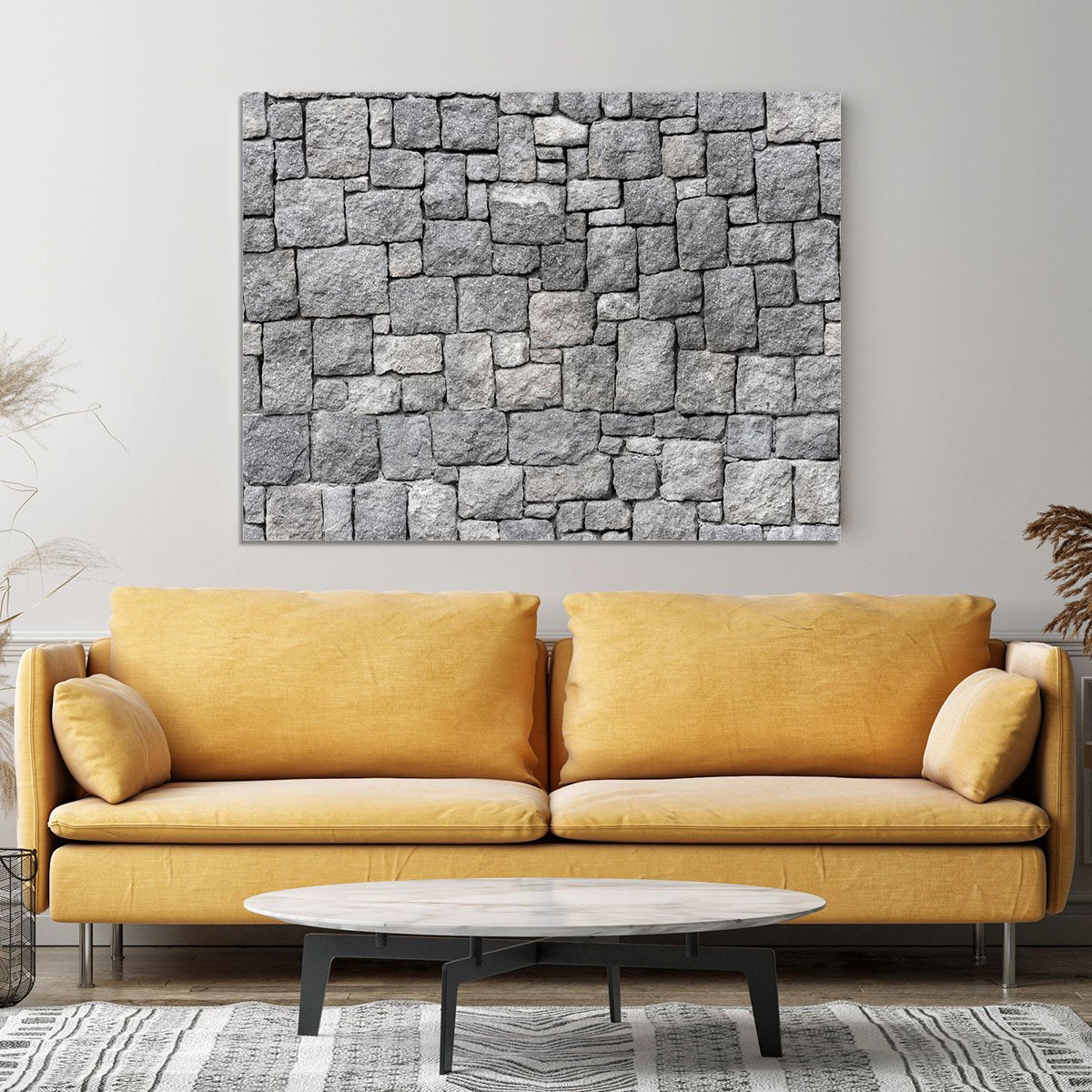 Old gray stone wall Canvas Print or Poster