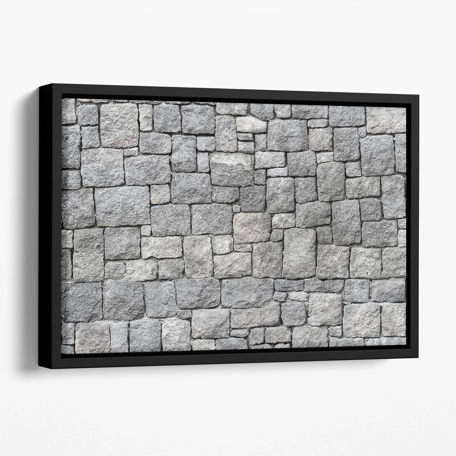 Old gray stone wall Floating Framed Canvas