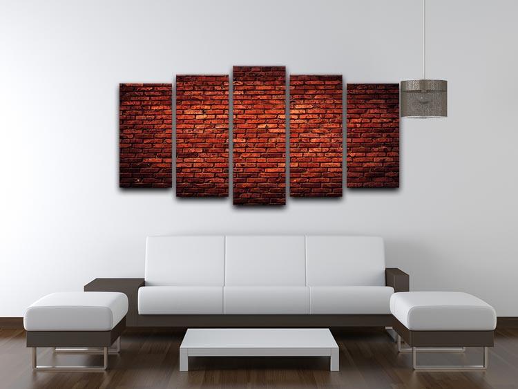 Old grunge brick 5 Split Panel Canvas - Canvas Art Rocks - 3