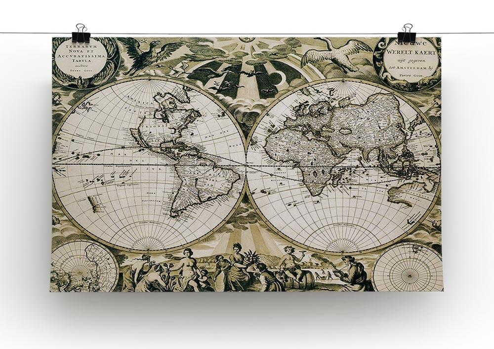 Old paper world map Holland Canvas Print or Poster - Canvas Art Rocks - 2