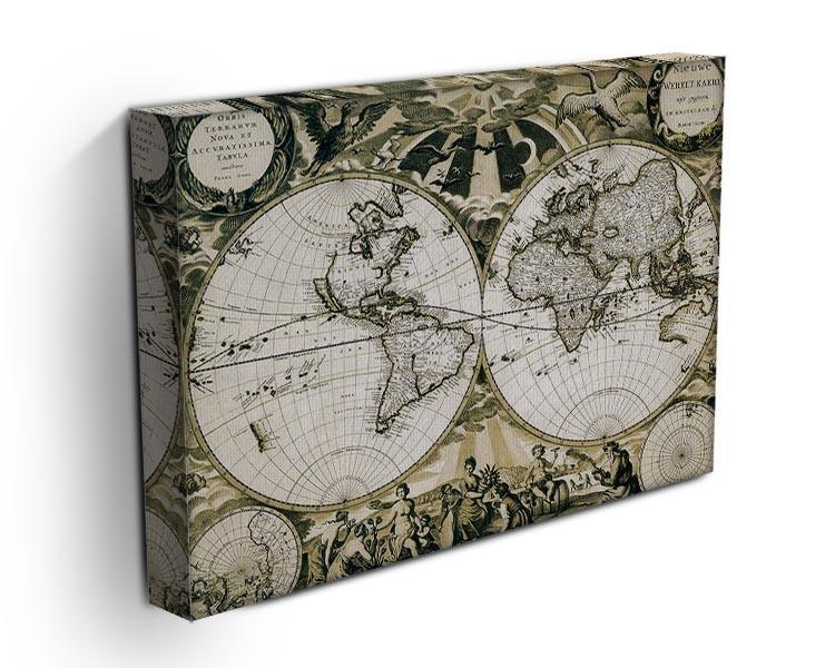 Old paper world map Holland Canvas Print or Poster - Canvas Art Rocks - 3