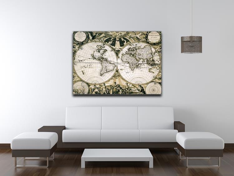Old paper world map Holland Canvas Print or Poster - Canvas Art Rocks - 4