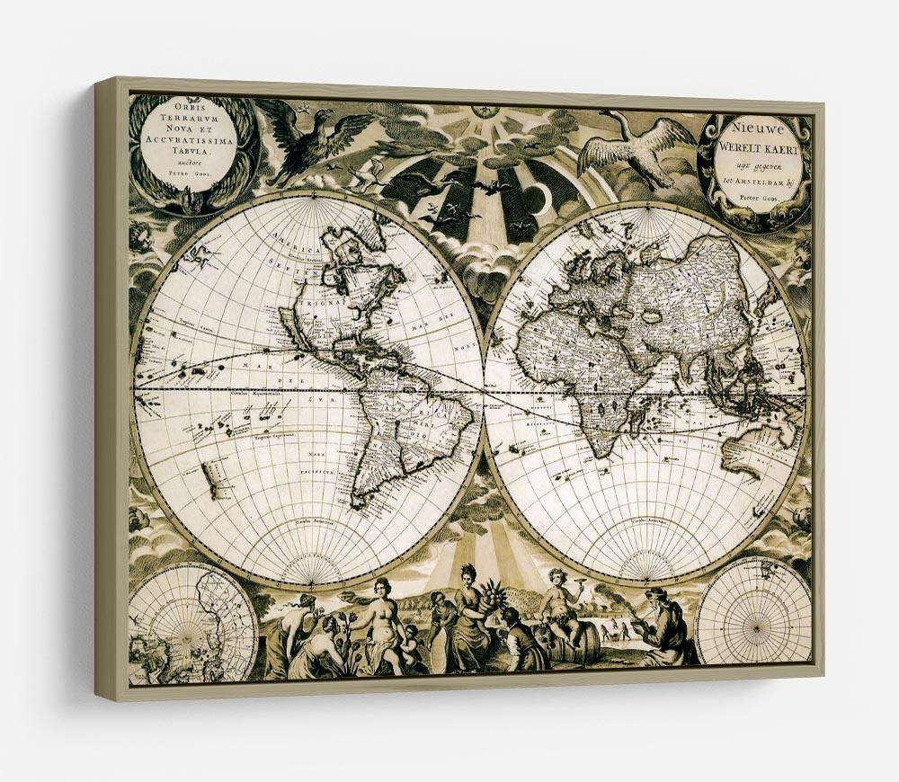 Old paper world map Holland HD Metal Print