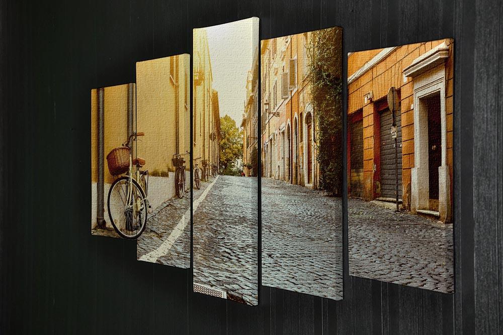 Old street in Rome 5 Split Panel Canvas  - Canvas Art Rocks - 2