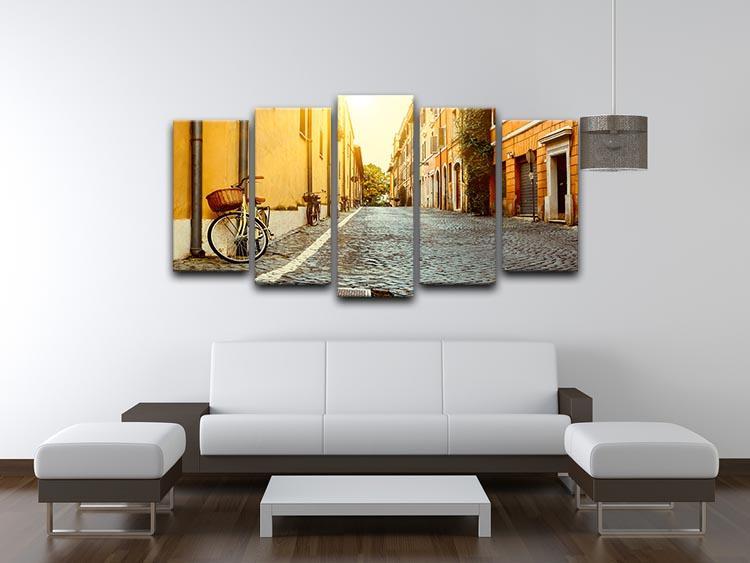 Old street in Rome 5 Split Panel Canvas  - Canvas Art Rocks - 3