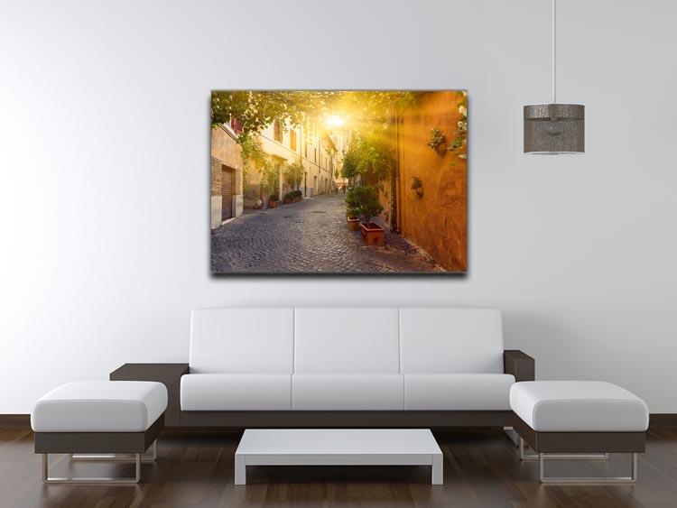 Old street in Trastevere Canvas Print or Poster - Canvas Art Rocks - 4