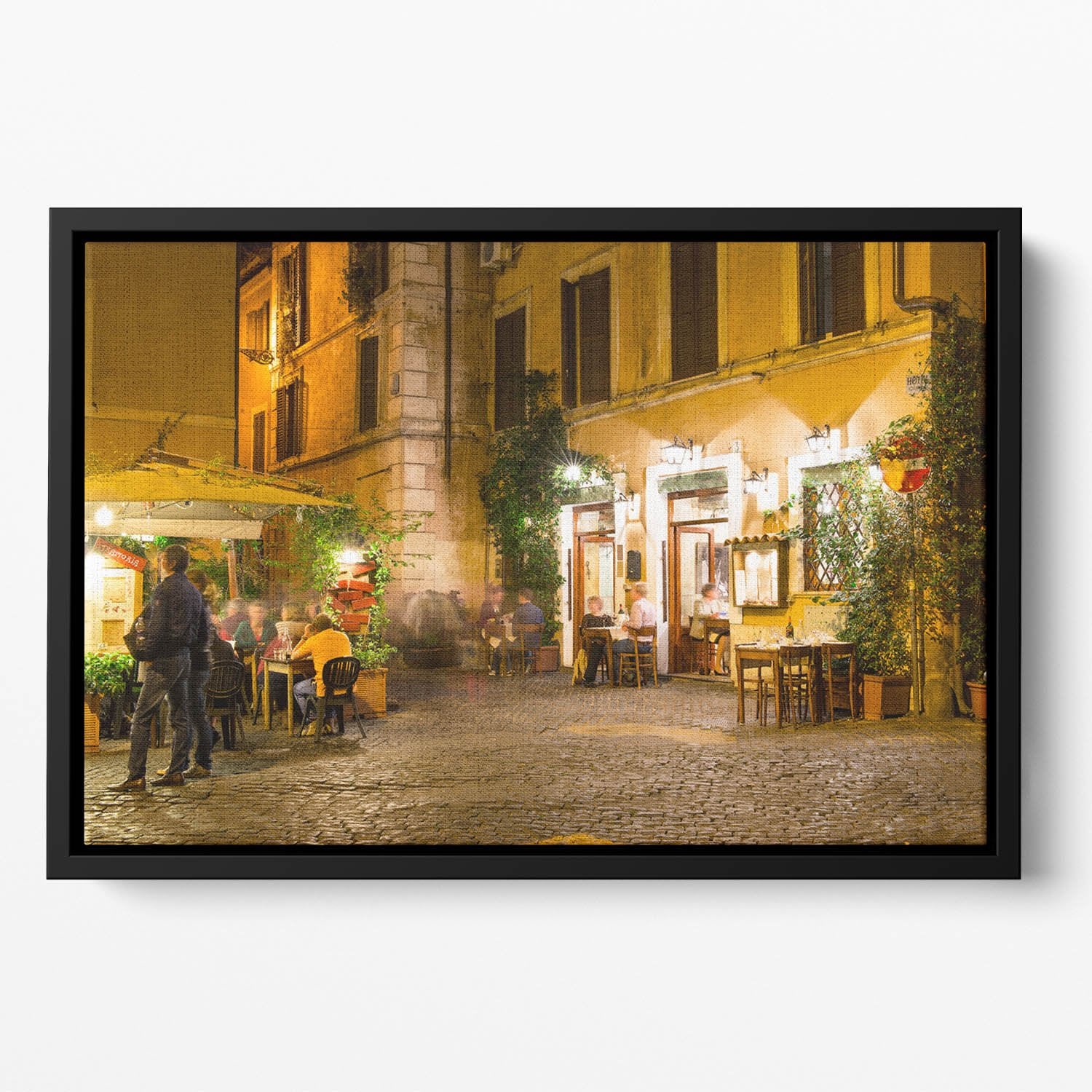 Old street in Trastevere Floating Framed Canvas