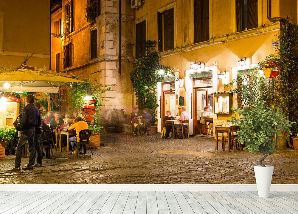 Old street in Trastevere Wall Mural Wallpaper - Canvas Art Rocks - 4