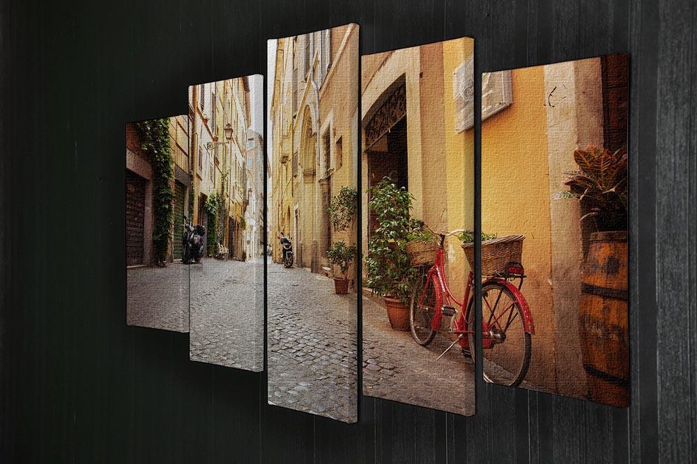Old streets in Trastevere 5 Split Panel Canvas  - Canvas Art Rocks - 2
