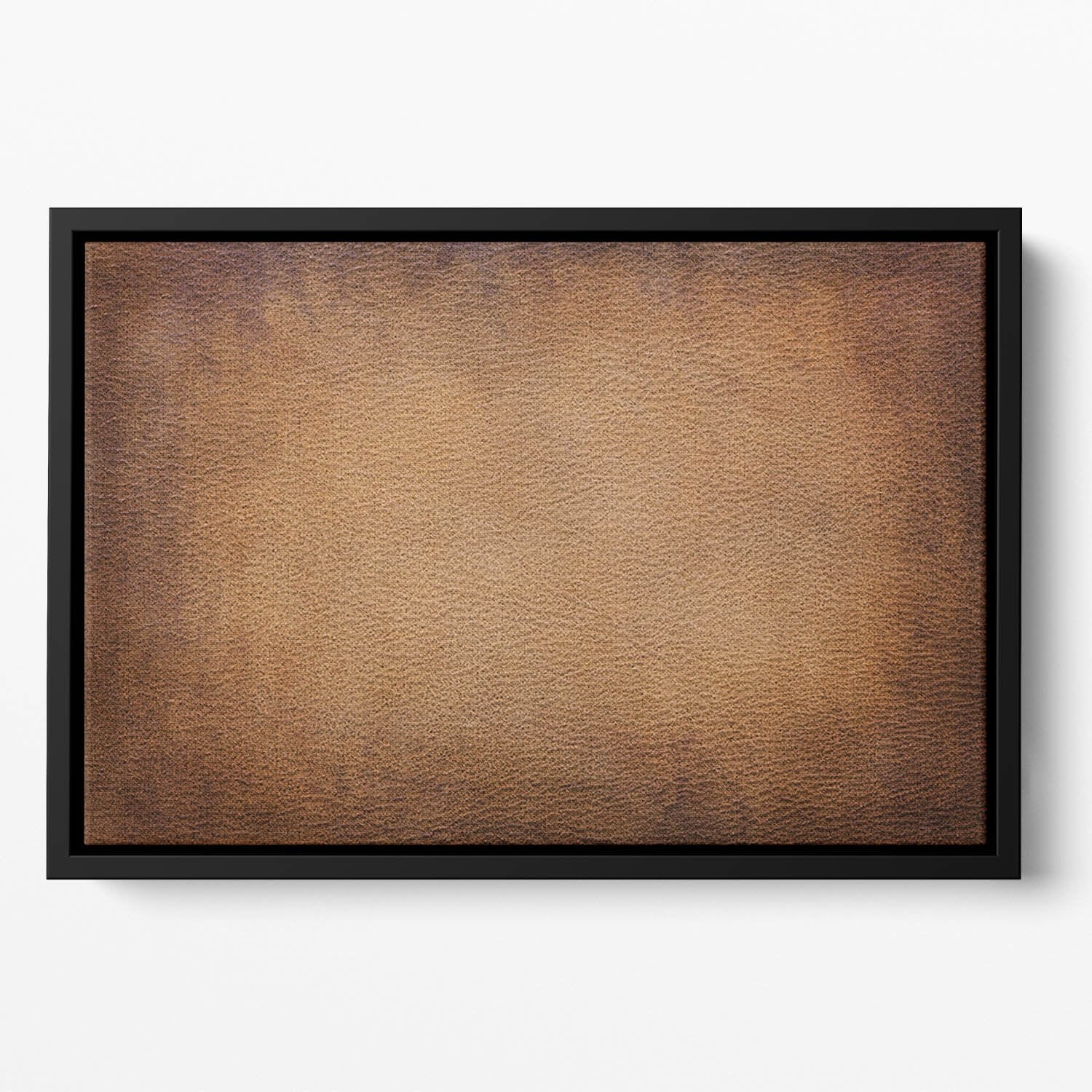 Old vintage brown leather Floating Framed Canvas