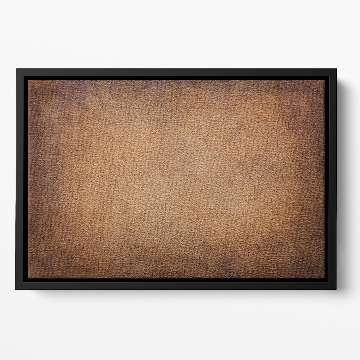 Old vintage brown leather Floating Framed Canvas - Canvas Art Rocks - 2