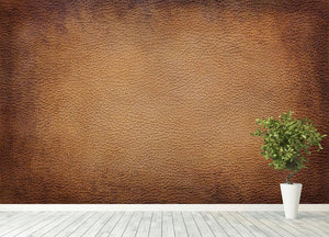 Old vintage brown leather Wall Mural Wallpaper - Canvas Art Rocks - 4