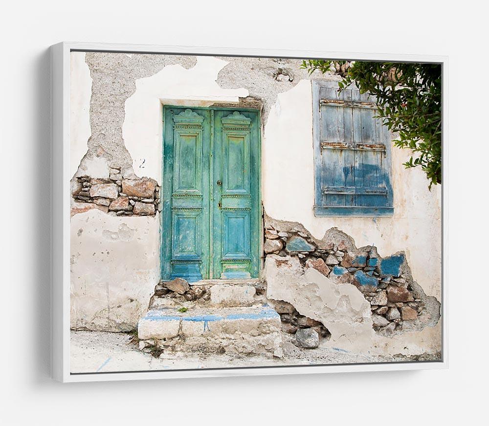Old wooden door of a shabby demaged house HD Metal Print - Canvas Art Rocks - 7