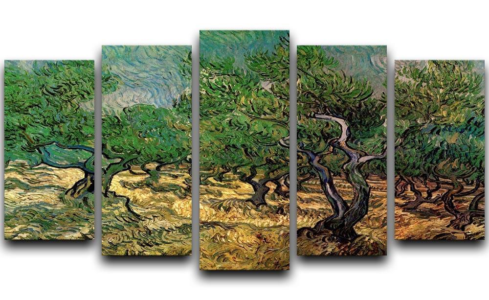 Olive Grove 2 by Van Gogh 5 Split Panel Canvas  - Canvas Art Rocks - 1