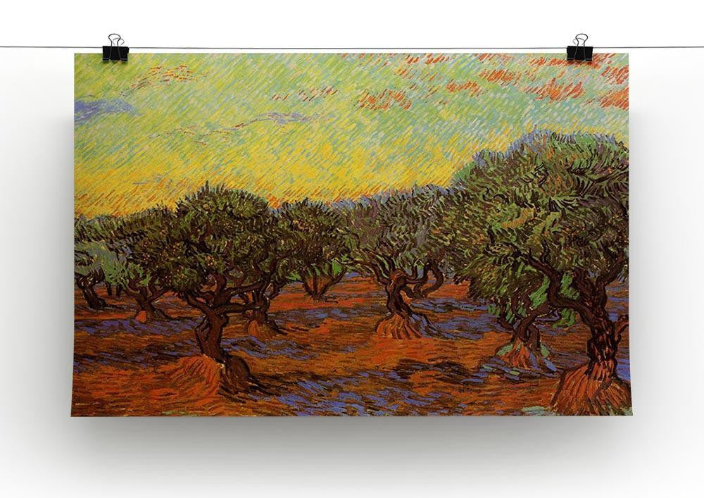 Olive Grove Orange Sky by Van Gogh Canvas Print & Poster - Canvas Art Rocks - 2