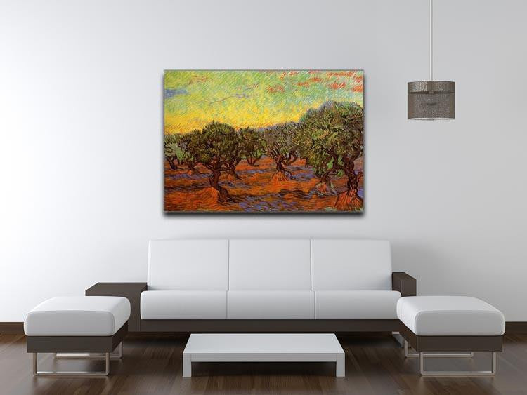 Olive Grove Orange Sky by Van Gogh Canvas Print & Poster - Canvas Art Rocks - 4
