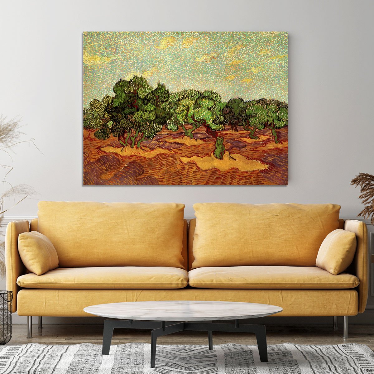 Olive Grove Pale Blue Sky by Van Gogh Canvas Print or Poster