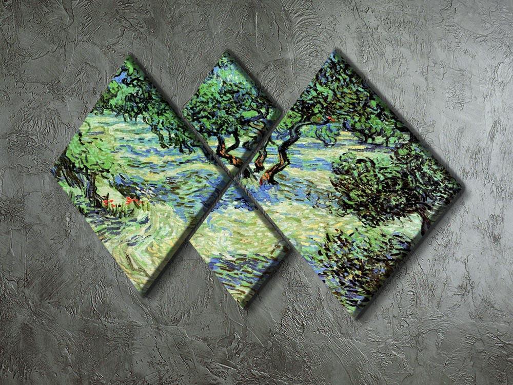 Olive Grove by Van Gogh 4 Square Multi Panel Canvas - Canvas Art Rocks - 2