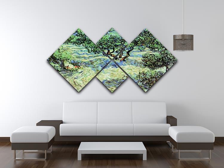Olive Grove by Van Gogh 4 Square Multi Panel Canvas - Canvas Art Rocks - 3