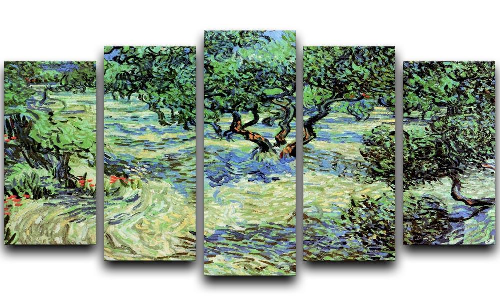 Olive Grove by Van Gogh 5 Split Panel Canvas  - Canvas Art Rocks - 1