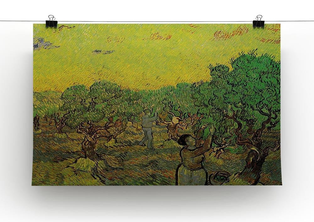 Olive Grove with Picking Figures by Van Gogh Canvas Print & Poster - Canvas Art Rocks - 2