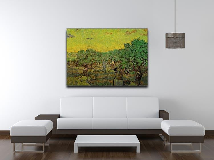 Olive Grove with Picking Figures by Van Gogh Canvas Print & Poster - Canvas Art Rocks - 4