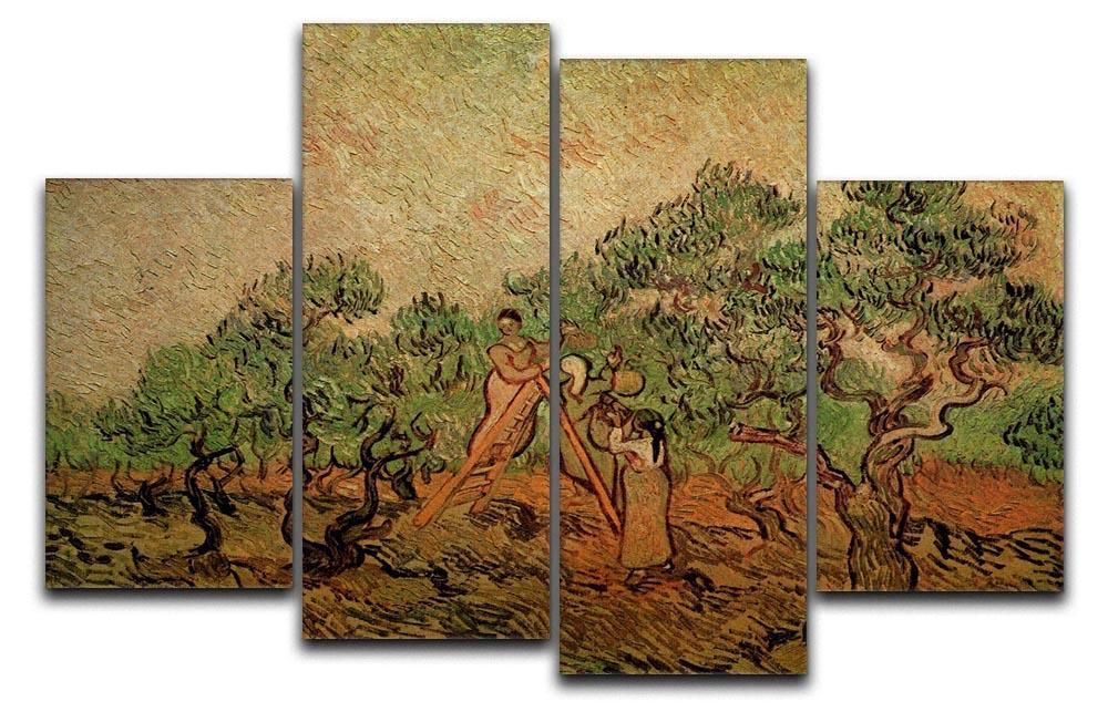 Olive Picking by Van Gogh 4 Split Panel Canvas  - Canvas Art Rocks - 1