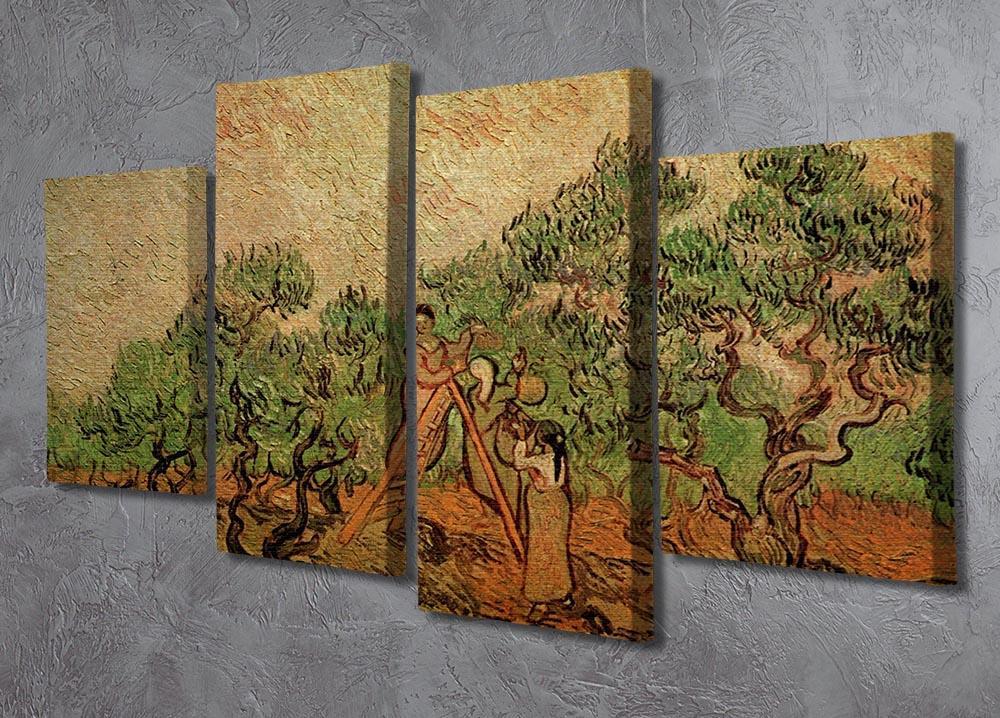 Olive Picking by Van Gogh 4 Split Panel Canvas - Canvas Art Rocks - 2