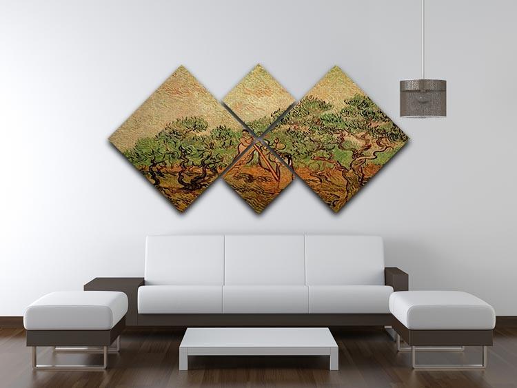 Olive Picking by Van Gogh 4 Square Multi Panel Canvas - Canvas Art Rocks - 3