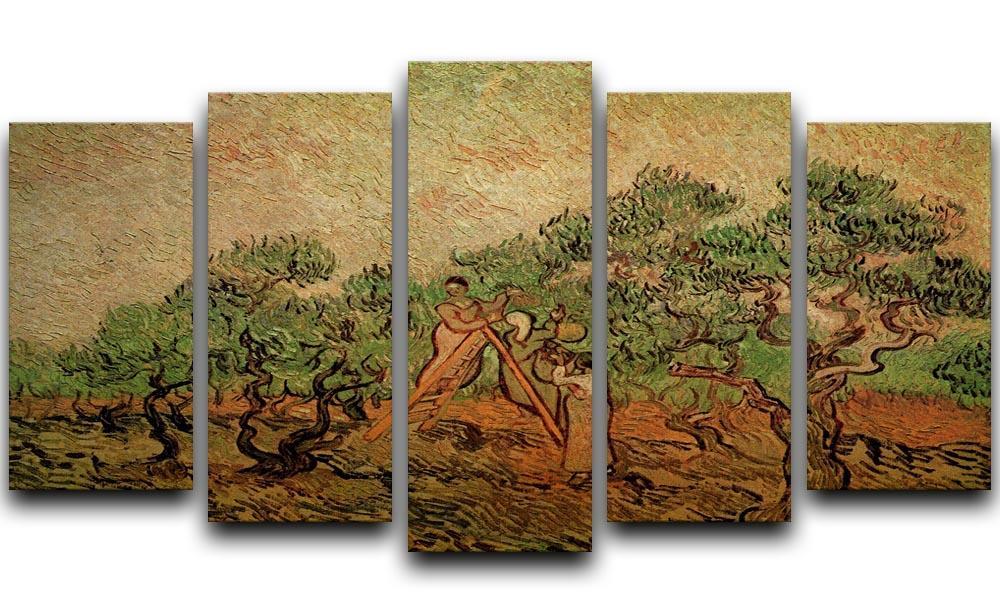 Olive Picking by Van Gogh 5 Split Panel Canvas  - Canvas Art Rocks - 1