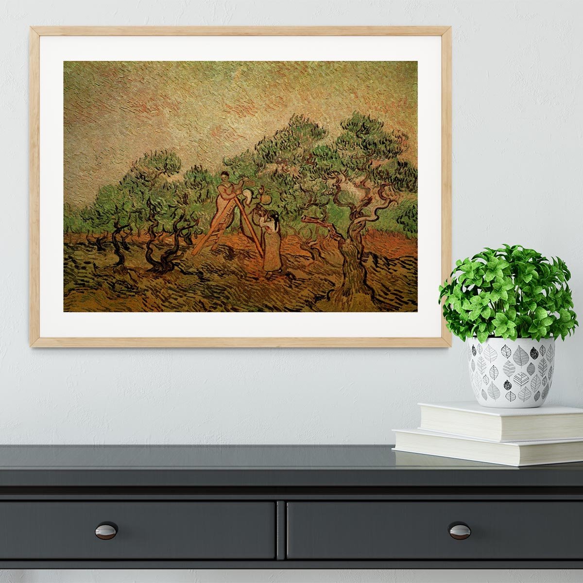 Olive Picking by Van Gogh Framed Print - Canvas Art Rocks - 3