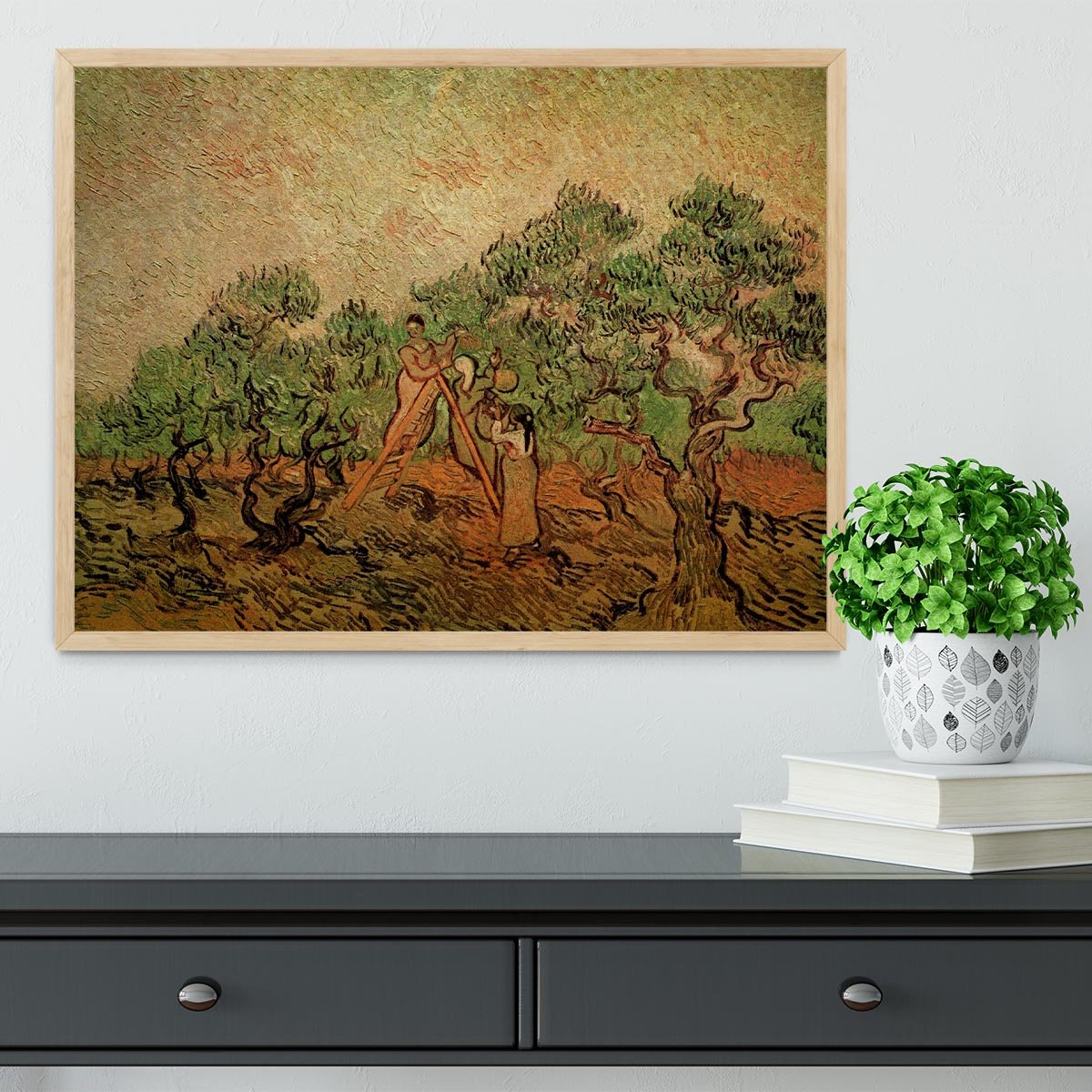 Olive Picking by Van Gogh Framed Print - Canvas Art Rocks - 4
