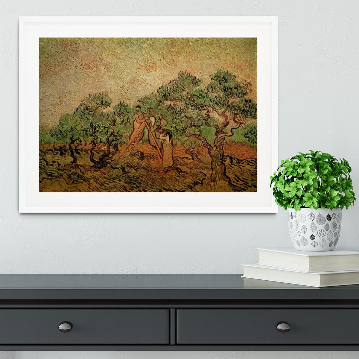 Olive Picking by Van Gogh Framed Print - Canvas Art Rocks - 5