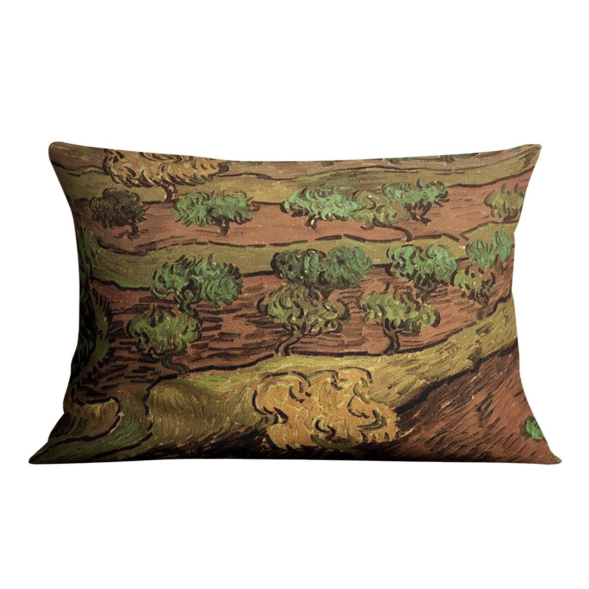 Olive Trees against a Slope of a Hill by Van Gogh Throw Pillow