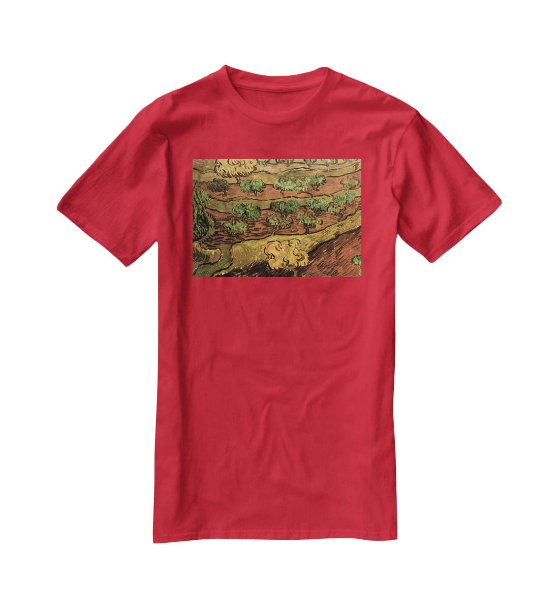 Olive Trees against a Slope of a Hill by Van Gogh T-Shirt - Canvas Art Rocks - 4