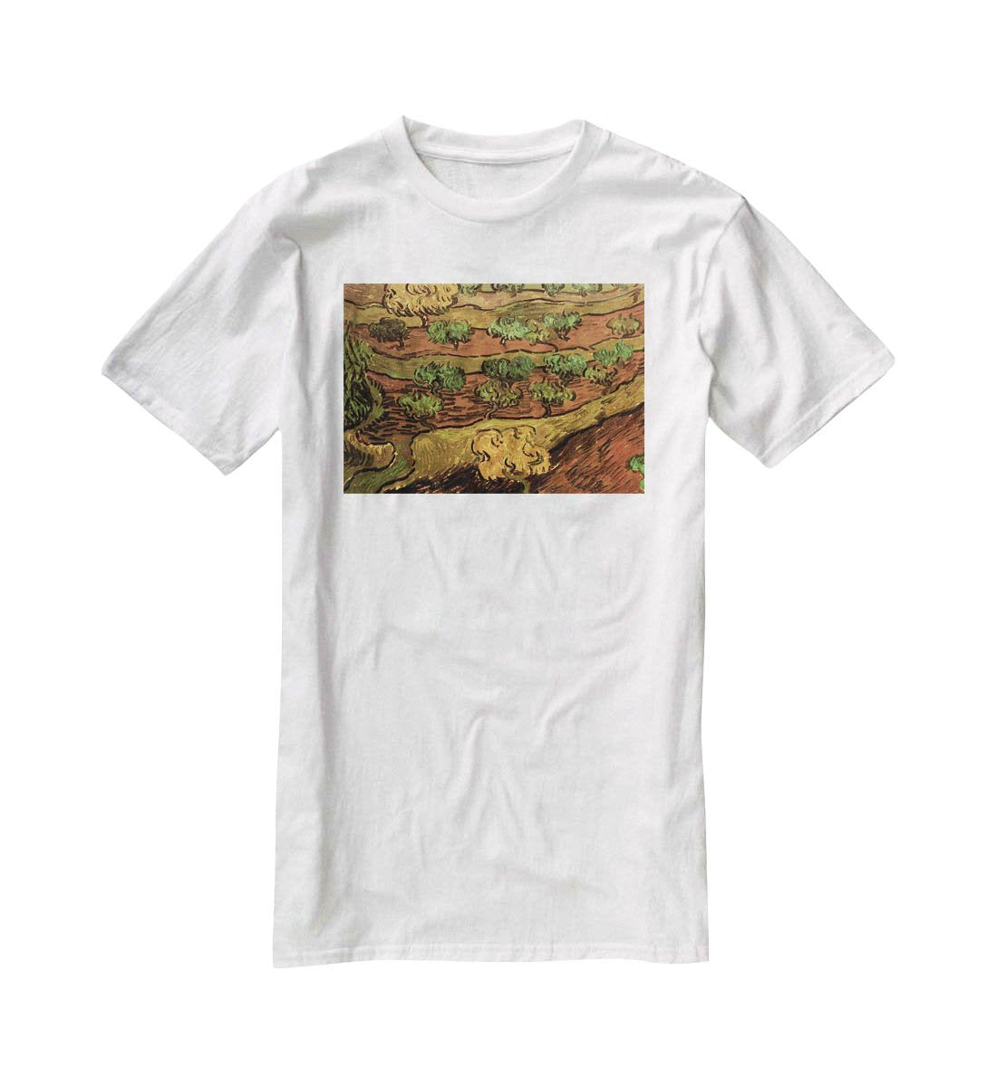 Olive Trees against a Slope of a Hill by Van Gogh T-Shirt - Canvas Art Rocks - 5